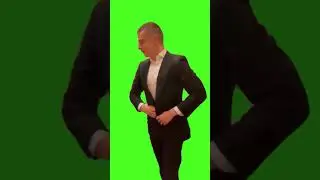 Футаж - Меллстрой идёт в костюме или в смокинге на зелёном фоне экране шаблон мелстрой 