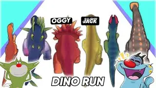 OGGY EVOLVING THE GIANT T-REX IN DINO RUN GAME | WITH JACK | OGGY GAME