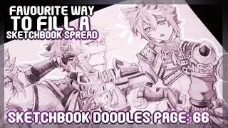 Favourite Way to Fill a Sketchbook Spread! |Sketchbook Doodles Page:66