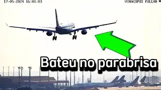 AVIÃO DE GRANDE PORTE DA AZUL TEVE COLISÃO FRONTAL COM PÁSSARO DURANTE O POUSO EM CAMPINAS VIRACOPOS