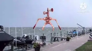 Siren Head in the Ocean while it’s Storming