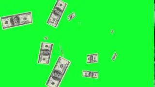 Falling money Green Screen