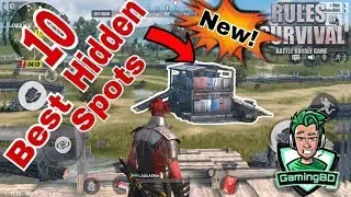 Trick and tips!! 10 best HIDDEN PLACE  in Rules Of Survival !!