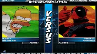 WCFITZ88 MUGEN Battles | Homer & Dee Bee Kaw vs Deadpool & SpongeBob