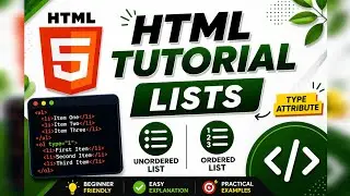 HTML Lists Explained 🔥 Ordered vs Unordered List + Type Attribute (Beginner Friendly)