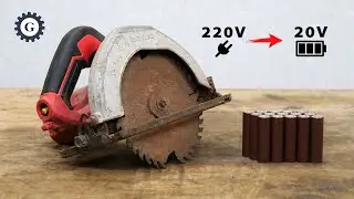 Cord to Cordless Circular Saw Conversion 220V to 20V [Rewinding]