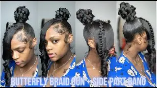 DIY Top Knot Butterfly Braid Bun and Side Part Bang | PERFECT HOLIDAY HAIRSTYLE