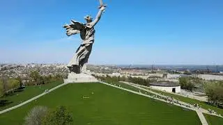 Волгоград, Мамаев курган, Родина-мать зовёт с квадрокоптера