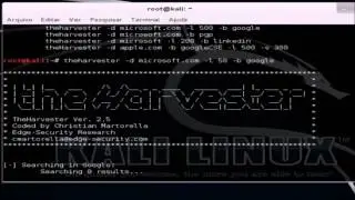 Curso de Pentest Técnicas de invasão Busca da informações com o Theharvester Modulo 02 - 02