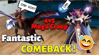 Big Comeback - Invoker combo Jakiro (4v5 + Mega Creep)