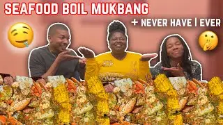 MASSIVE SPICY SEAFOOD BOIL MUKBANG + NEVER HAVE I EVER 🤫