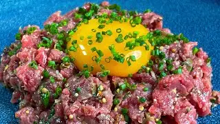 Tartare di manzo con l'uovo dietro le quinte @chefmassimilianolava