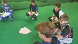 Catchers mechanics on giving signs.