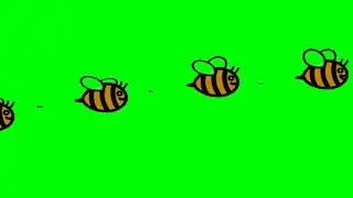Cartoon Bees Green Screen Effects 4K video No copyright | Bee chroma key effects