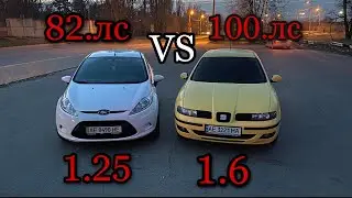 РАЗГОН 0-100** ГОНКА  Fiesta против Leon.