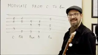 C Major to E Minor Fancy Modulation - One Minute Modulation [Music Theory for Guitar]