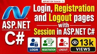 Asp.net C# Tutorial 5 - Login, Registration and Logout pages with Session in ASP.NET C# using DB
