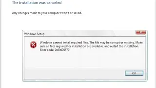windows cannot install required files make sure all files required for installation are available
