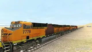 Trainz 2019 BNSF Monster Grain Train with rare DPUs