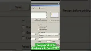 how to change portrait to landscape in Excel 2007 #shorts #excel #exceltutorial