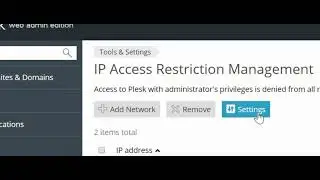 PLESK ONYX - Restrict Admin Access