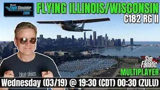 ✈️ MSFS 2024 | C182 RG II | Illinois-Wisconsin | KMLI-KCGX-KSBM-KDLL | Real GA Pilot