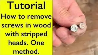 Tutorial: How to remove stripped screw heads from wood, one method