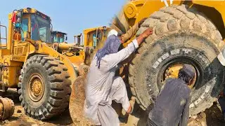 How Talented Guys PATCH & FIX Giant Caterpillar Loader Inner Tube with Amazing Skills