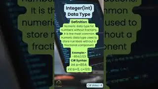 Integer data type with c# syntax| C# Tips and Tutorials