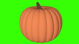 Animated 360 rotating pumpkin green screen video footage