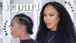 V PART WIG INSTALL + LEAVOUT | No Crochet, No Glue, No Lace Quick Weave | Unice Curly Hair