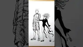 tatsumaki and saitama moments #anime #drawing #shorts