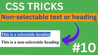 HTML non-selectable text or heading without using user-select property