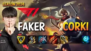 T1 Faker CORKI vs LEBLANC Mid - Patch 14.11 KR Ranked DIAMOND | lolrec