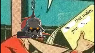 Potemkin drinks glue that makes you block