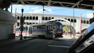 A Breda-built train on GCRTA's Waterfront Line in Cleveland