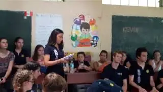 Inauguración de Proyecto de agua en Pucallpa Sabrina HASHIMI de USA y Arianna RASERA de Italia