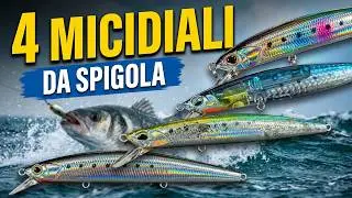 4 JERK MINNOW MICIDIALI da SPIGOLA, esche originali e CLONI