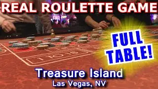 FUN, BUSY TABLE!! - Live Roulette Game #35 - Treasure Island, Las Vegas, NV - Inside the Casino