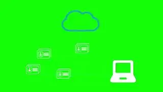 Data cloud save icon green screen | animated icon green screen