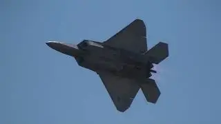 The USAF F-22 Raptor Flight Demonstration and Heritage Flight at Planes of Fame Air Show 2014