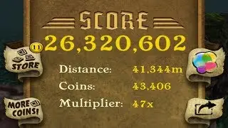Temple Run 26 MILLION SCORE without Golden Resurrection Wings