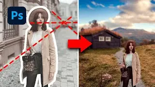 INTEGRA completamente la modelo con el fondo en PHOTOSHOP | Alain Perdomo