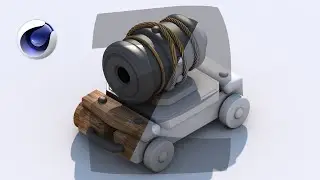 Modeling 3D Gerobak Canon CoC Bagian 2 - Cinema 4D Tutorial.