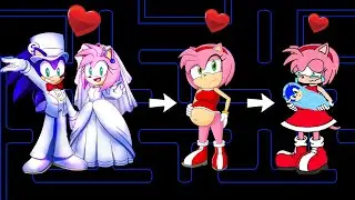Sonic LOVE Amy! Pregnant Vegetable | Pacman Stop Motion Game