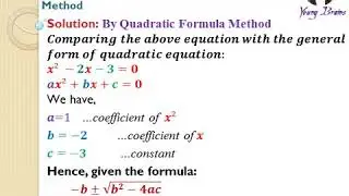 QUADRATIC EQUATION - QUADRATIC FORMULA METHOD