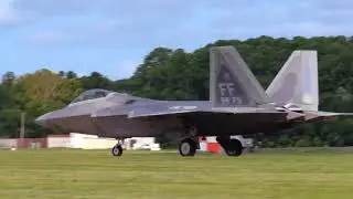 F-22 Raptors & T-38 Talons Takeoff • Langley Air Force Base - Military News