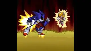 Let us fight! (Confronting yourself but it's Mecha sonic vs Fleetway super sonic)