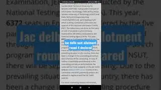 jac delhi round 4seat allotment declared #josaa #jacdelhi #josaa2021 #csab