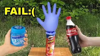 Coca Cola vs Mentos and Pringles (Fail experiment)